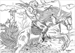 长着小矮人脑袋的骑士 (成人着色 : 万圣节)