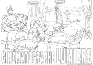 LE CINÉMATOGRAPHE LUMIÈRE" 海报 (成人着色 : Morgan)