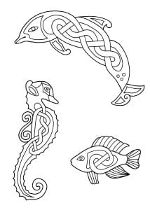 海洋动物 (成人着色 : 凯尔特艺术)
