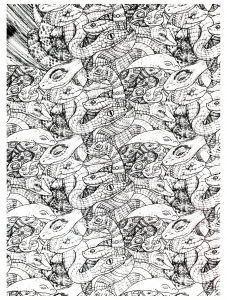 详细的 动物 着色表打印 (成人复杂着色 : 动物)