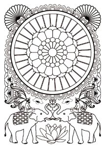 免费 印度和宝莱坞 着色页打印和下载 (成人着色 : 印度和宝莱坞)