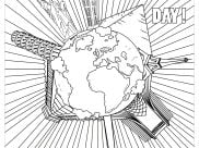 供成人打印的着色页 : 地球日