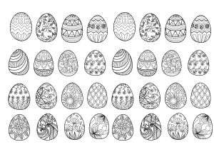 49153947 - easter eggs for coloring book (成人着色 : 复活节)