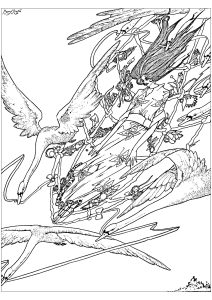 野鹅 (成人着色 : 工艺美术运动)