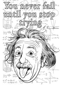 阿尔伯特-爱因斯坦（Albert Einstein）：除非你停止尝试，否则你永远不会失败 (成人着色 : 积极和鼓舞人心的名言)