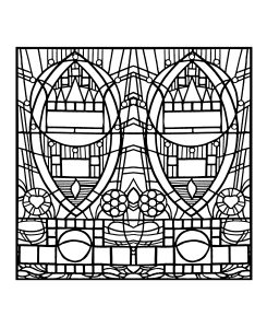 复杂的 彩色玻璃 成人着色表下载 (成人着色 : Stained Glass)