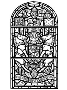 苏格兰爱丁堡城堡的彩绘玻璃窗 (成人着色 : Stained Glass)