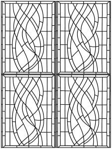 独特的 彩色玻璃 着色页下载 (成人着色 : Stained Glass)
