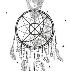 供成人打印的复杂着色页 : 捕梦网