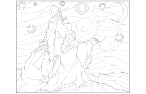 原创 新年快乐 着色页打印和下载 (成人着色 : 新年快乐)