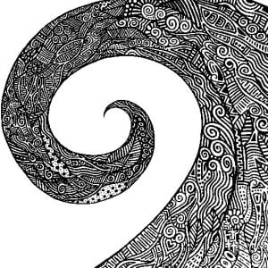 有图案的波浪 (成人着色 : 无法分类)