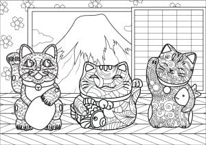 日本富士山前的 "榉树"（复杂版） (成人着色 : Lucie)