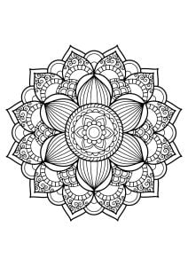 成人免费填色书中的曼陀罗 - 17 (成人着色 : 曼陀罗)