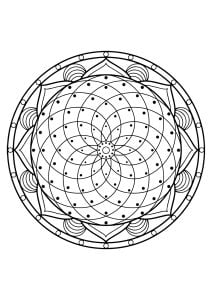 成人免费填色书中的曼陀罗 - 20 (成人着色 : 曼陀罗)