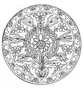 曼陀罗与花朵 (成人着色 : 曼陀罗)