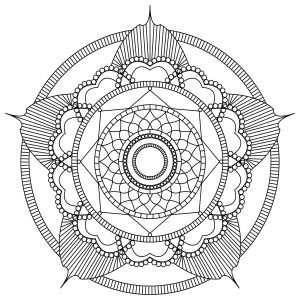 免费 曼陀罗 着色页打印和下载 (成人着色 : MPC Design)