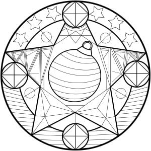 圣诞曼陀罗与圣诞球 (成人着色 : Allan)
