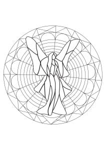 曼陀罗中的仙子 (成人着色 : 曼陀罗)