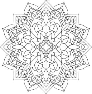 简单的花朵曼陀罗 (成人着色 : 曼陀罗)