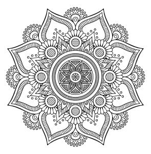 大花 (成人着色 : 曼陀罗)