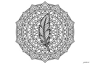 神圣羽笔与魔法阵 (成人复杂着色 : 曼陀罗)