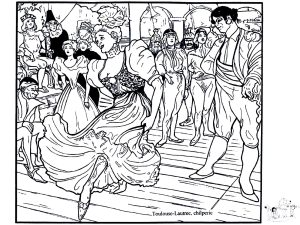 Henri de Toulouse-Lautrec - Marcelle Lender 在《Chilpéric》中跳波莱罗舞。 (成人着色 : 杰作)