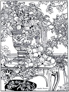 Frédéric Bazille - 鲜花 (成人着色 : 杰作)
