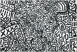 根据凯斯-哈林的画作着色 (成人着色 : 波普艺术)