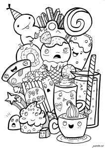 垃圾食品涂鸦 (成人着色 : Gamma)
