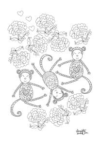 猴子 着色页打印 (成人着色 : 猴子)