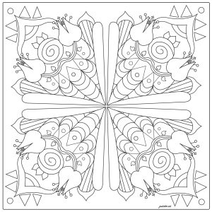 花香与和谐的阿苏莱霍 (成人着色 : 瓷砖)