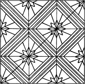 带有漂亮星星的 Azulejo (成人着色 : 瓷砖)