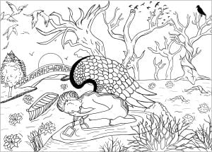 堕落天使 (成人着色 : 神话传说)