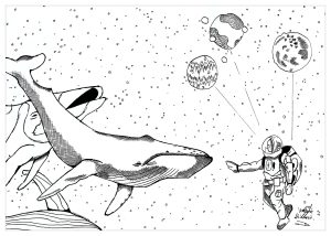 宇宙水族馆 (成人着色 : 迷幻的)