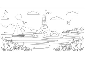 海景 (成人着色 : 风景)