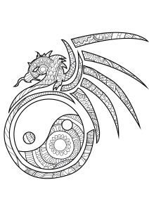 精神之龙 (成人着色 : 龙)