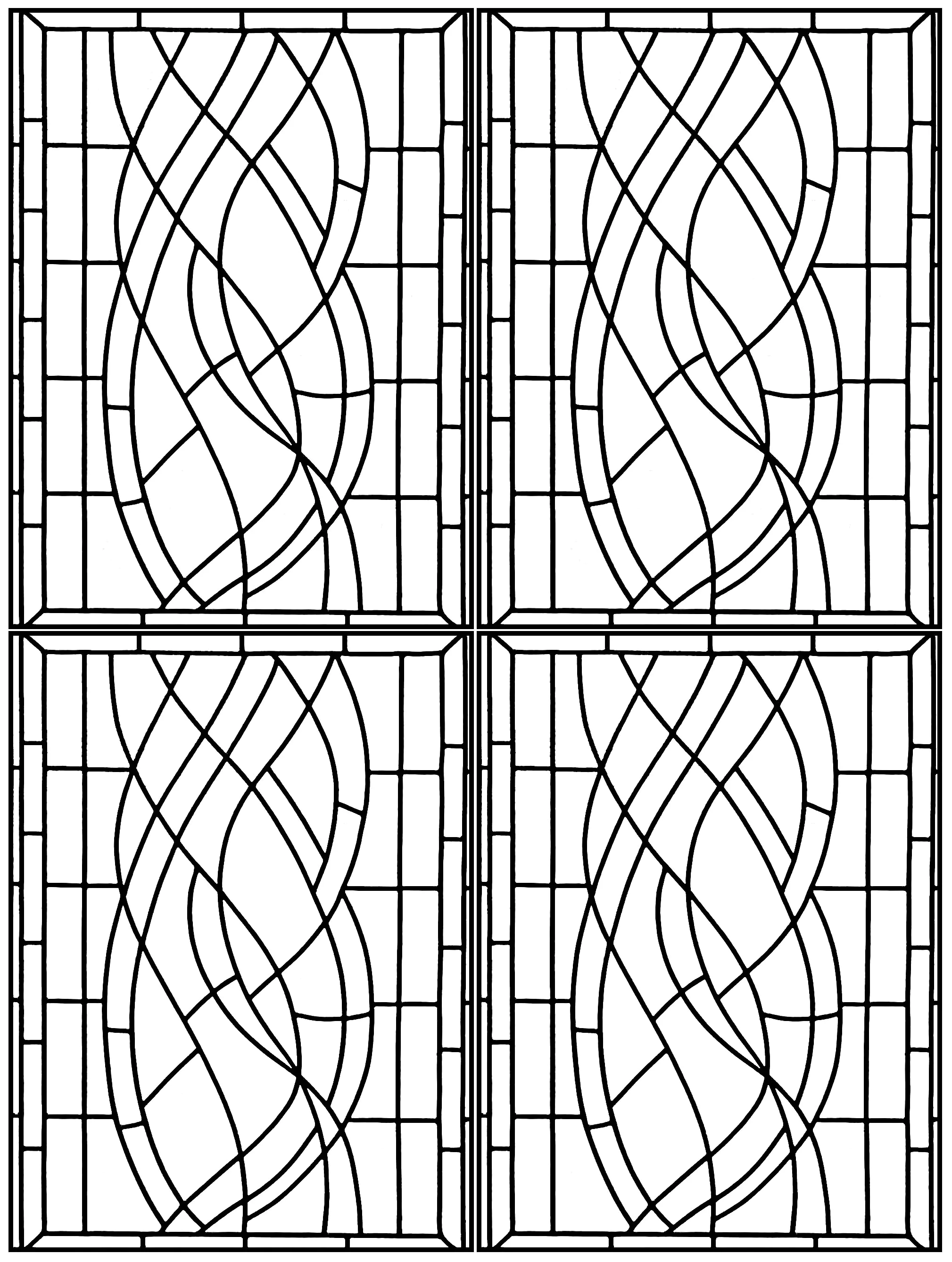 独特的 彩色玻璃 着色页下载 (Stained Glass)