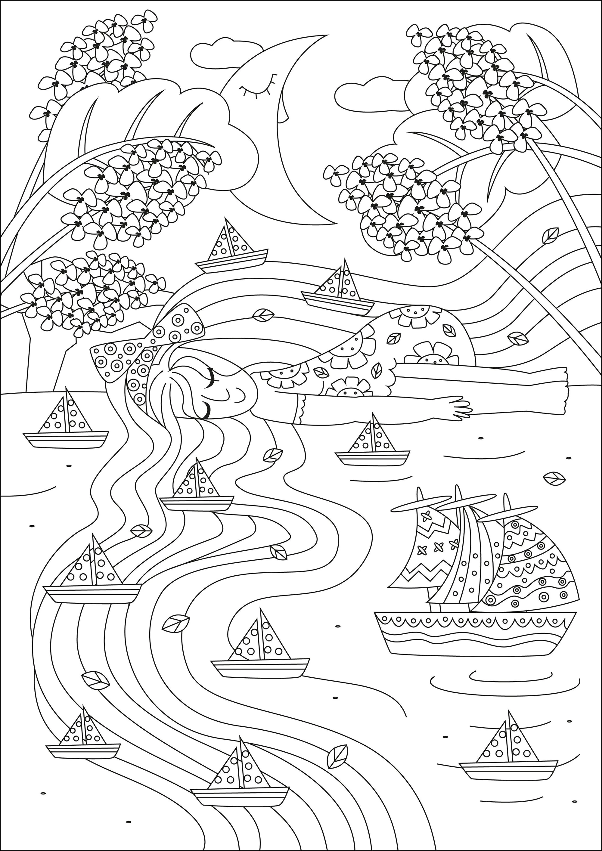 免费 抗压/禅宗 着色页打印 (Gaelle Picard)
