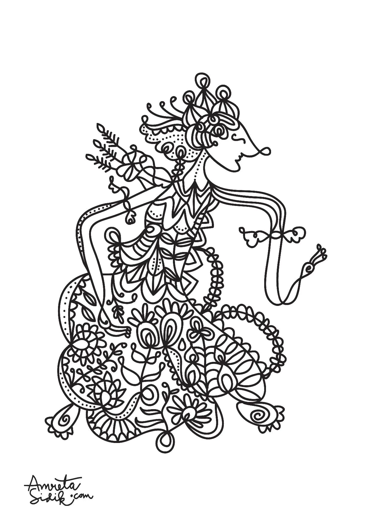 复杂的 抗压/禅宗 成人着色页打印 (Amreta Sidik)