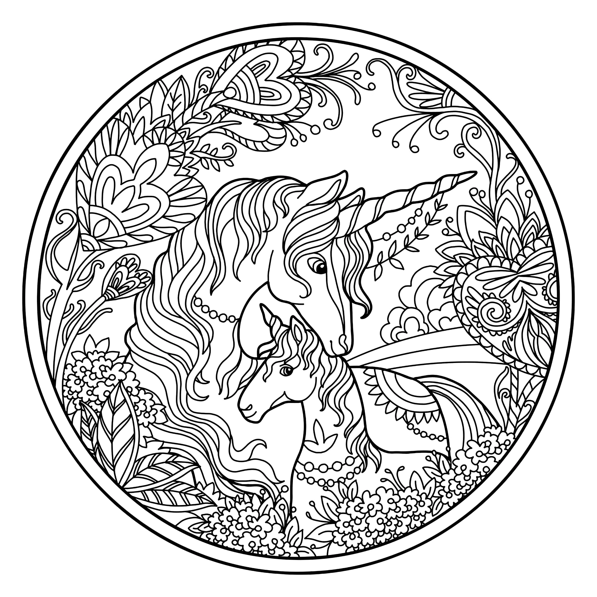 独角兽 着色页打印和下载 (独角兽)