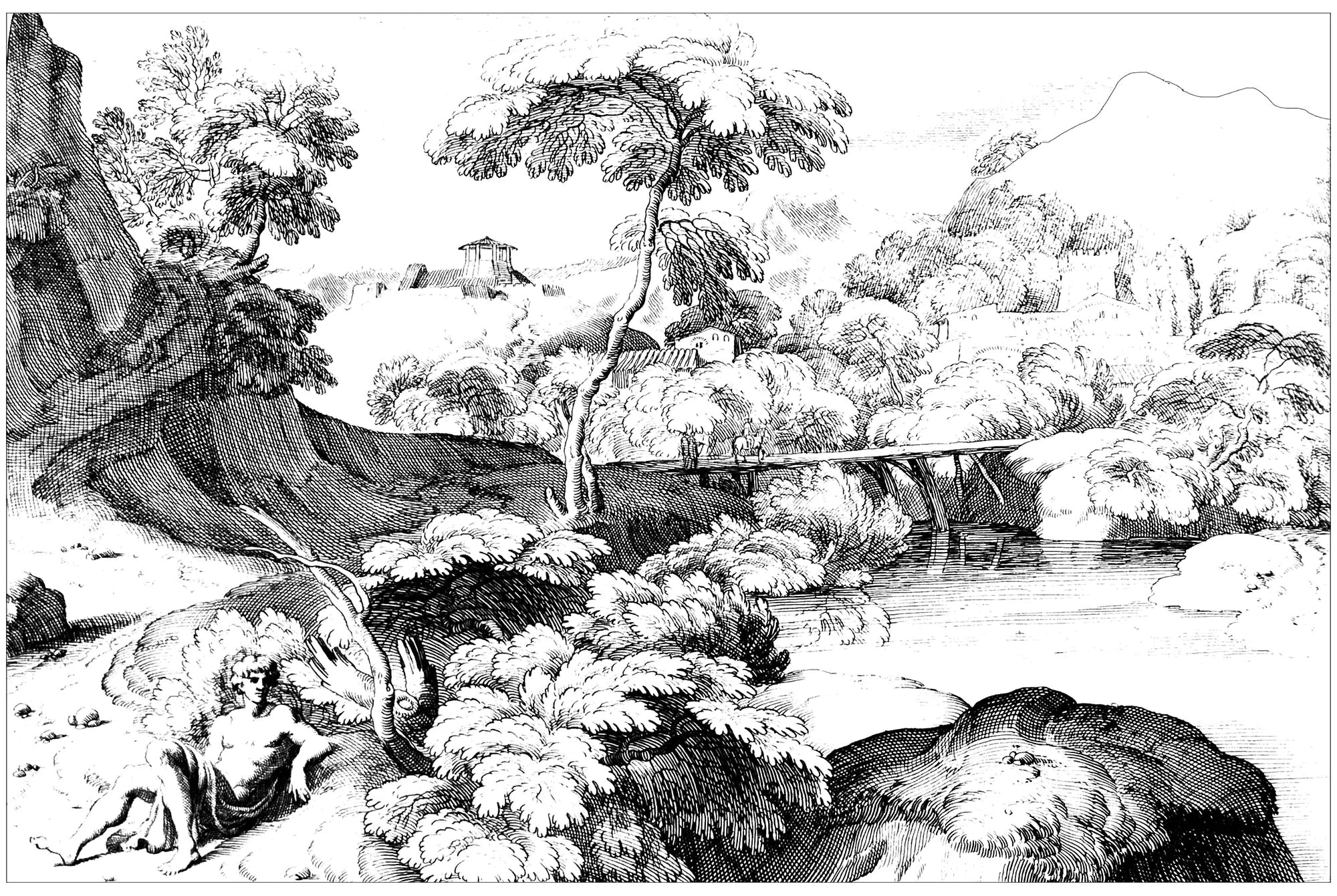复杂的 风景 成人着色表下载 (风景)