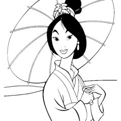 Páginas de Mulan para colorir e imprimir para crianças
