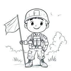 Páginas de Soldados para colorir e imprimir para crianças