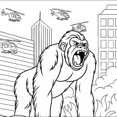 Páginas de King Kong para colorir e imprimir para crianças