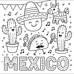 Páginas de Cinco De Mayo para colorir e imprimir para crianças