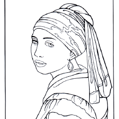 Páginas de Vermeer para colorir e imprimir para crianças