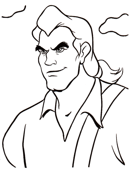 O malvado Gaston para colorir (A bela e A Fera)