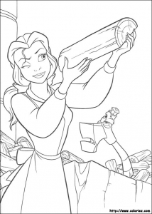 Belle : Desenho de A bela e A Fera livre para imprimir e colorir