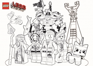 Página de para colorir e imprimir para crianças : Todas as personagens de A grande aventura de Lego a cores