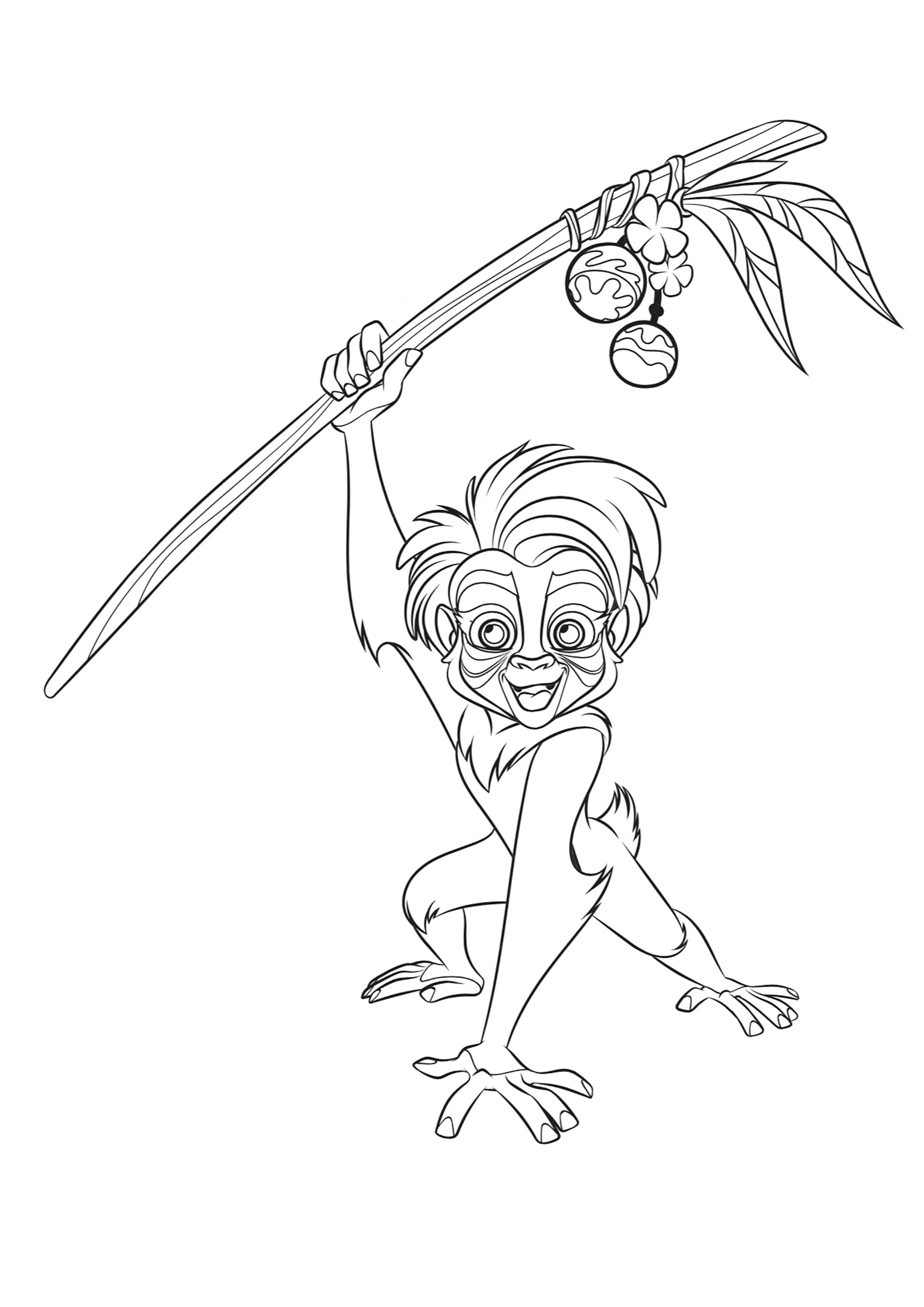 Makini, aprendiz de Rafiki (Página de A Guarda do Leão para colorir e imprimir para crianças)